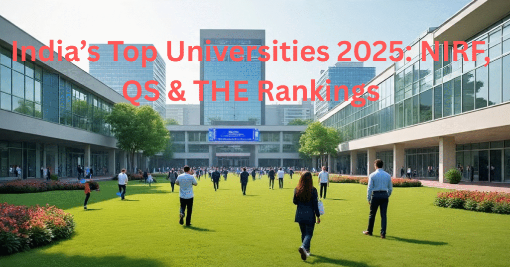 Indian university campus 2025 showcasing top-ranked colleges and digital ranking charts