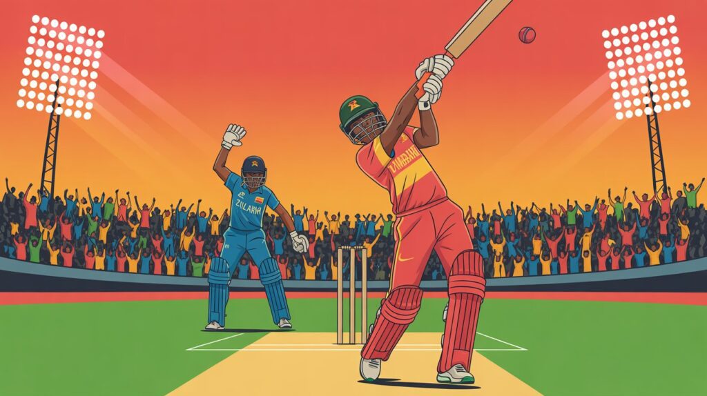 Zimbabwe vs Sri Lanka 2025 cricket match highlights with players celebrating wicket