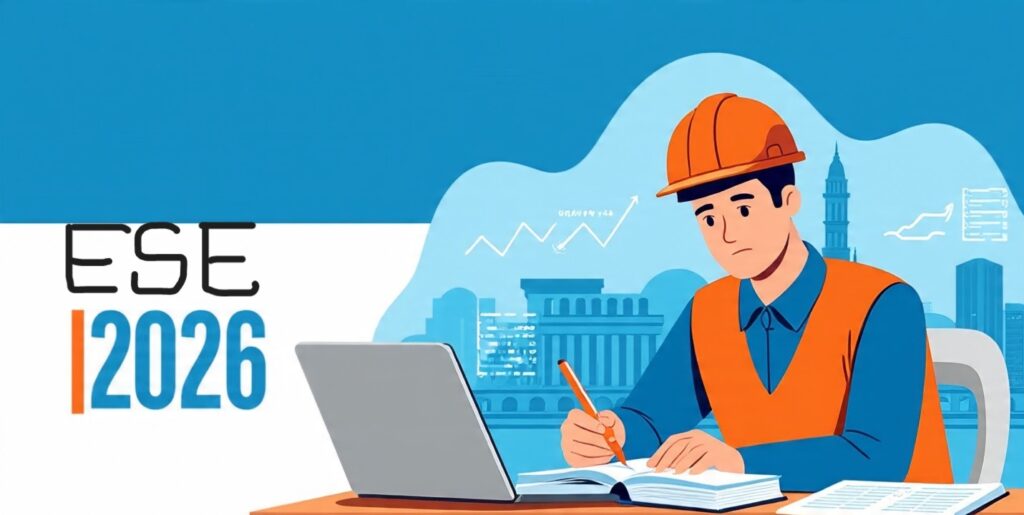 Engineering Service Examination ESE 2026 preparation with aspirant studying for UPSC government engineering jobs