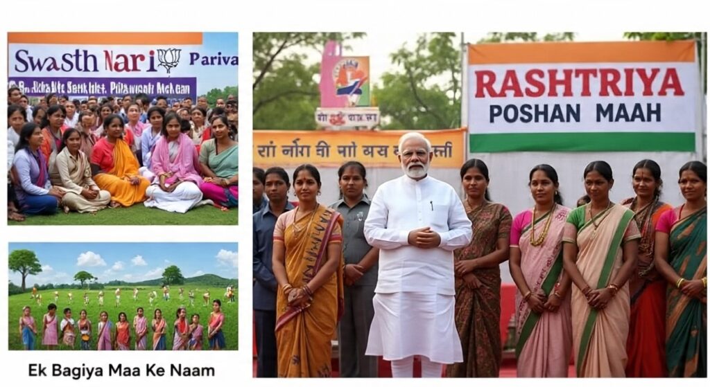 Prime Minister Narendra Modi launches Swasth Nari Sashakt Parivar and 8th Rashtriya Poshan Maah in Dhar, Madhya Pradesh