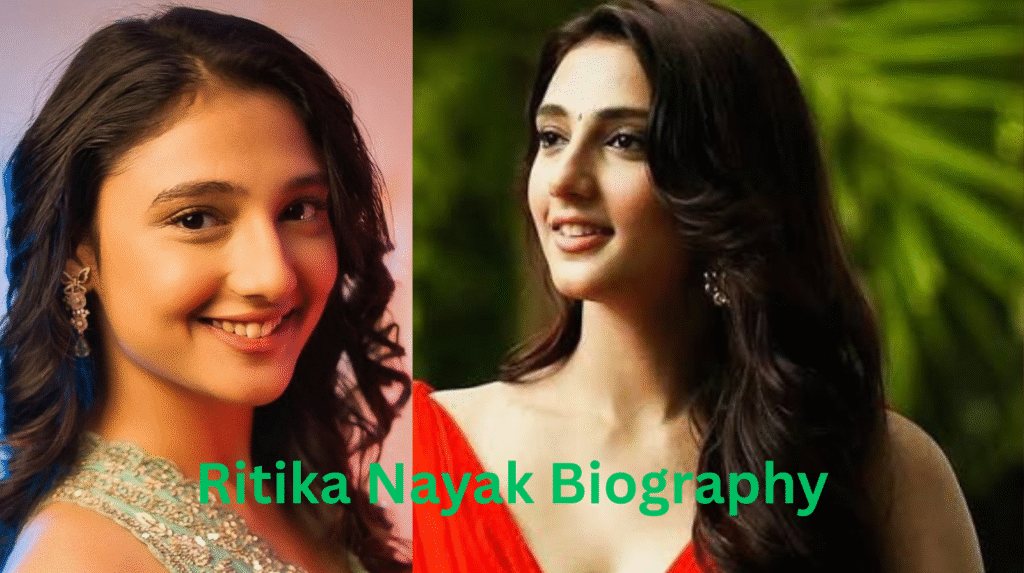 Ritika Nayak smiling in casual chic attire with a blurred cityscape background