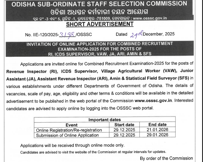 OSSSC CRE Recruitment 2026