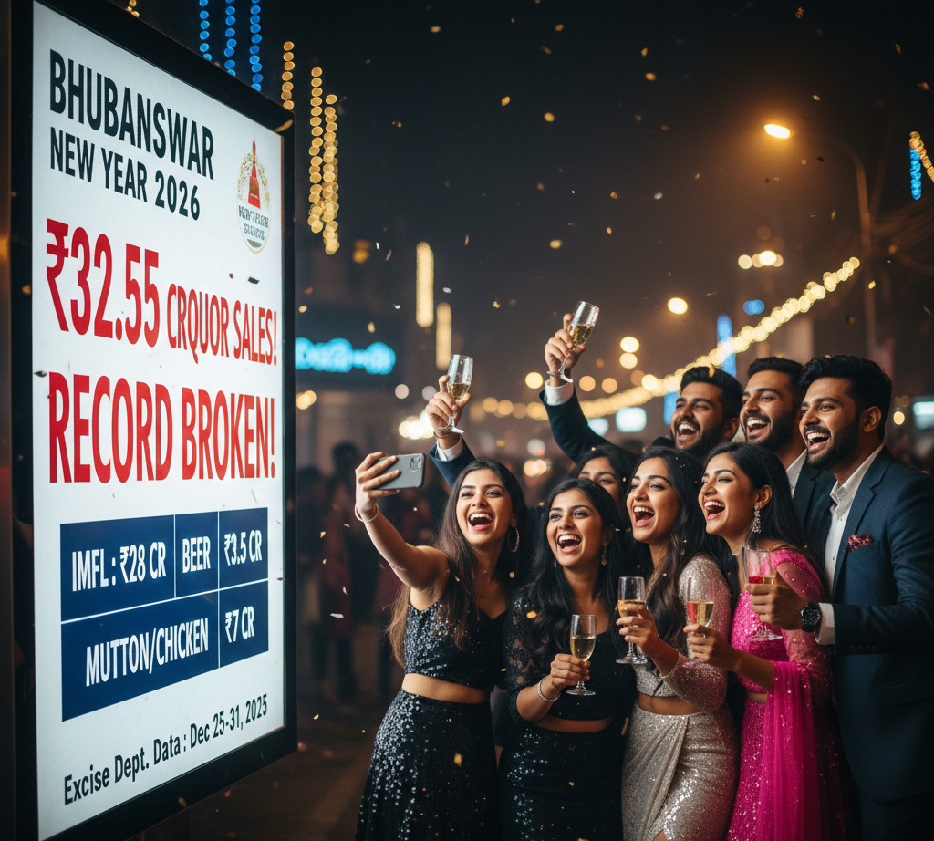 Unique Title: Bhubaneswar’s ₹32 Crore Drinking Spree: How Odisha Celebrated New Year 2026 with Record Sales