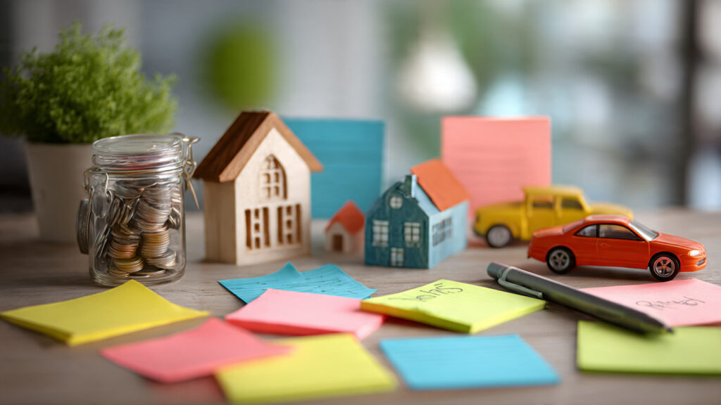 Setting financial goals like house car and savings for better money management in India