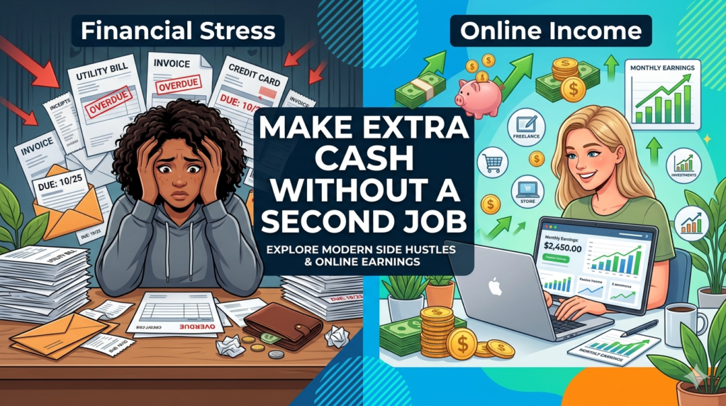 Financial stress versus online income opportunities
